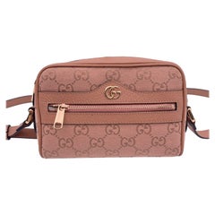 Gucci Rosa Monogramm Canvas Mini Ophidia Umhängetasche mit Monogramm