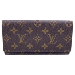 Louis Vuitton Vintage Brown Monogram Canvas Long Bill Wallet