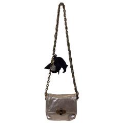 Lanvin Small Metallic Leather Crossbody with Goldtone Braided Chain