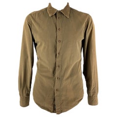 D&G by DOLCE & GABBANA Size L Brown Cotton Button Up Long Sleeve Shirt