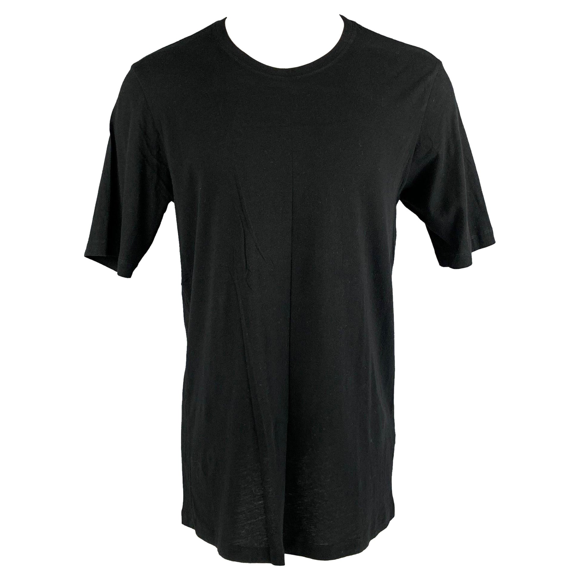 FAITH CONNEXION Size XS Black Solid Cotton Crew-Neck T-shirt For Sale