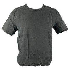 OUR LEGACY Taille XS Lin noir &  T-shirt en coton à col ras du cou