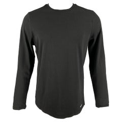A.P.C. Size L Black & Silver Logo Cotton Long Sleeve T-shirt