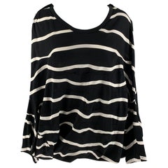 Y-3 Taglia XS Top casual a righe in cotone bianco e nero