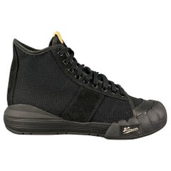 VISVIM Size 10.5 Black Mixed Material Lanier High-Top Sneakers