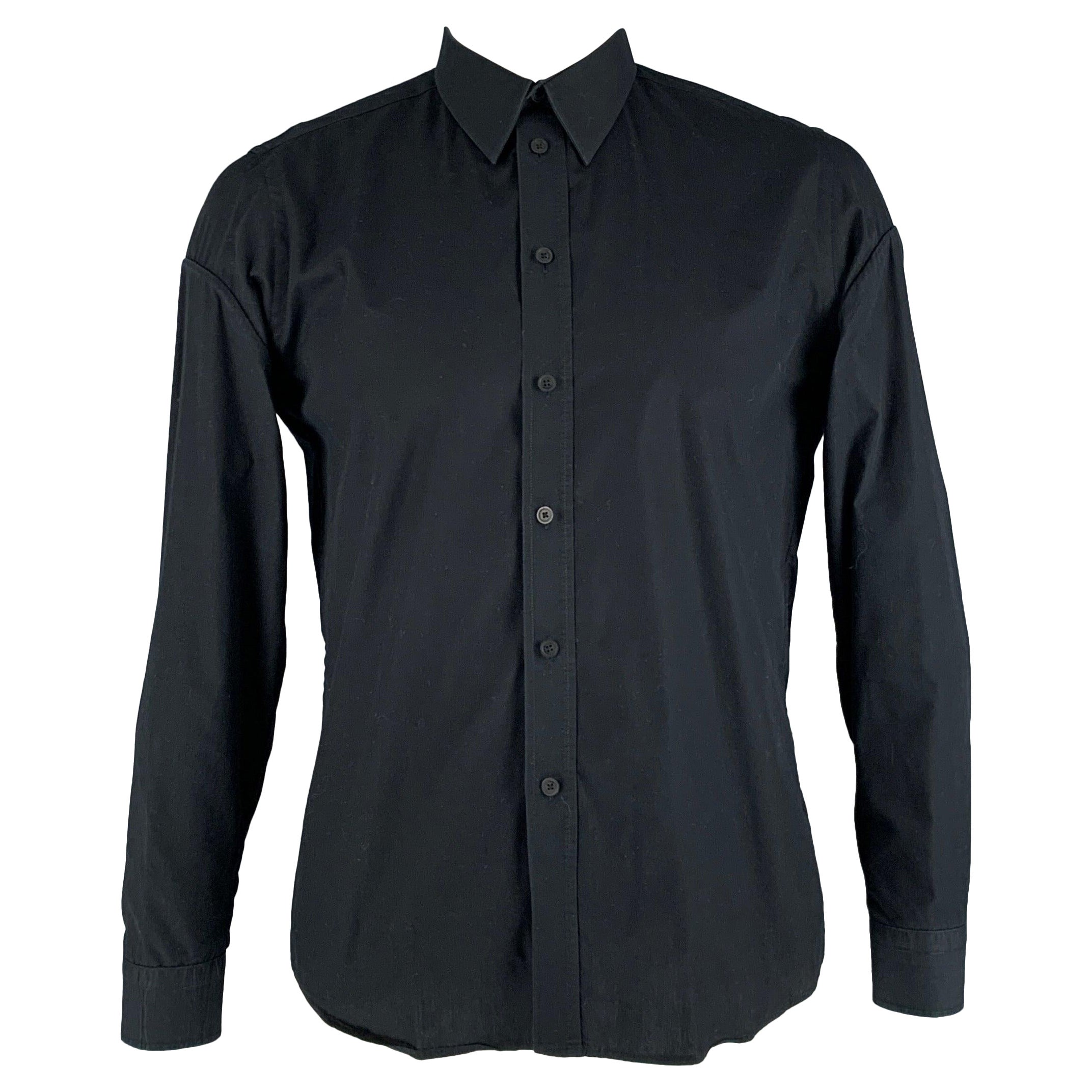 GIVENCHY Size L Black Cotton Long Sleeve Shirt For Sale