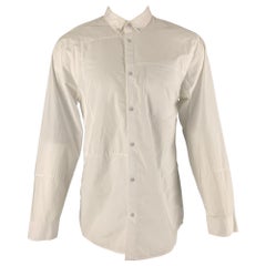 ALEXANDER WANG Size S White Solid Cotton Button Up Long Sleeve Shirt