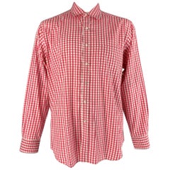 RALPH LAUREN Size XL Red White Checkered Cotton One pocket Long Sleeve Shirt