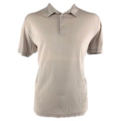 LORO PIANA Größe XXXL Lila Baumwolle Kurzarm-Polo mit kurzen Ärmeln