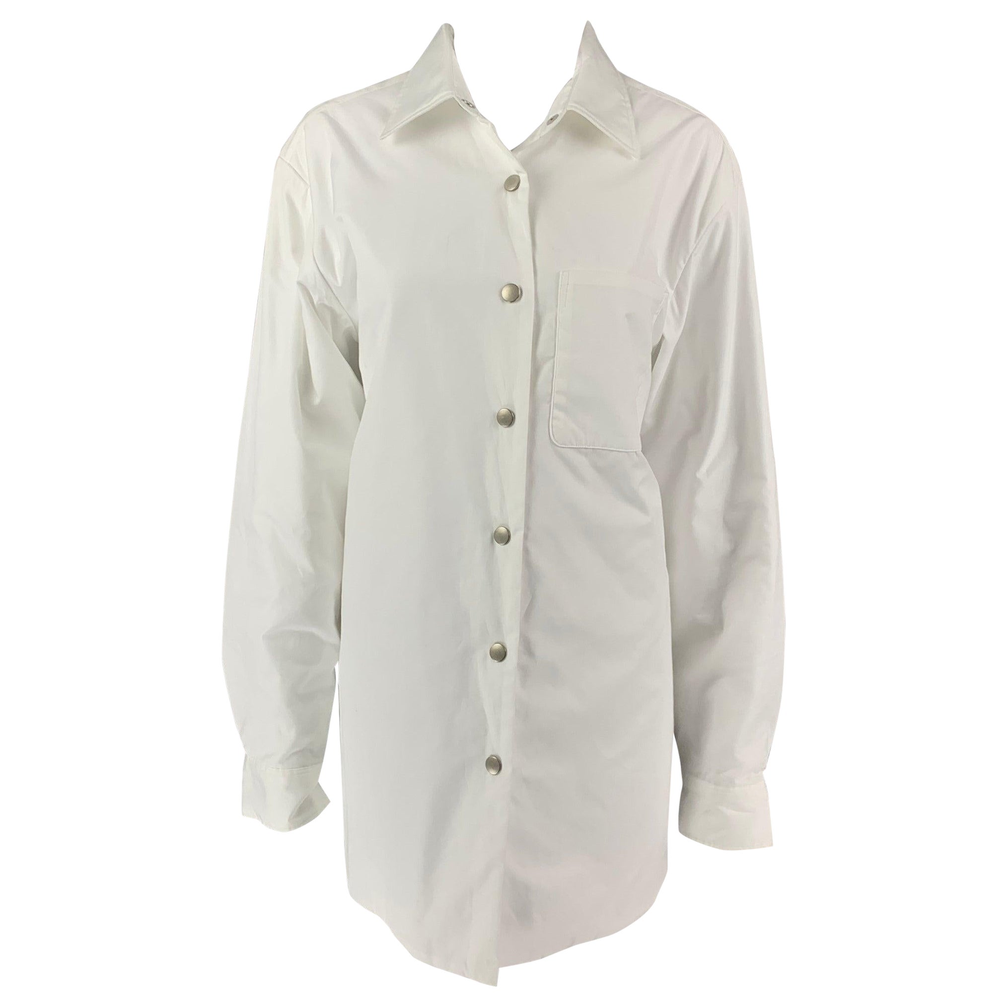 DRIES VAN NOTEN x LEN LYE Size M White Cotton Shirt Jacket Shirt For Sale