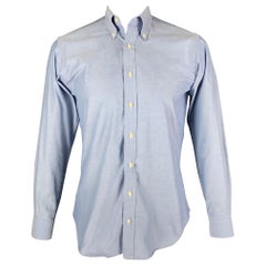 HAMILTON Size L Blue Oxford Long Sleeve Shirt