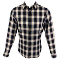 Vintage VINCE Size XS Black Multi-Color Plaid Cotton Rayon Long Sleeve Shirt