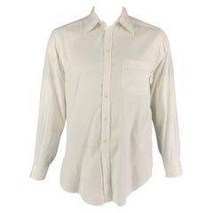 GIORGIO ARMANI Talla M Camisa blanca de algodón abotonada de manga larga