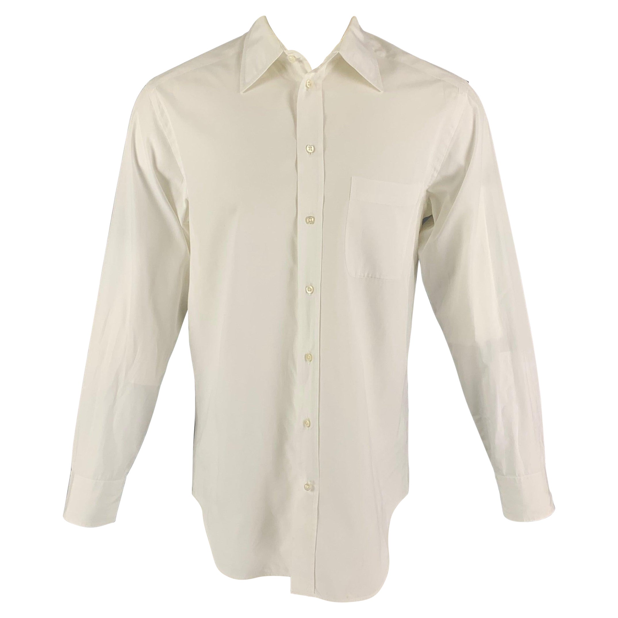 GIORGIO ARMANI Size S White Cotton Long Sleeve Shirt For Sale