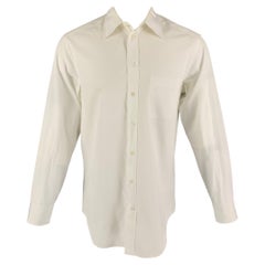 GIORGIO ARMANI Langärmeliges Hemd aus weißer Baumwolle, Größe S