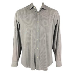 RALPH LAUREN Label Size L White Stripe Cotton Polyamide Long Sleeve Shirt
