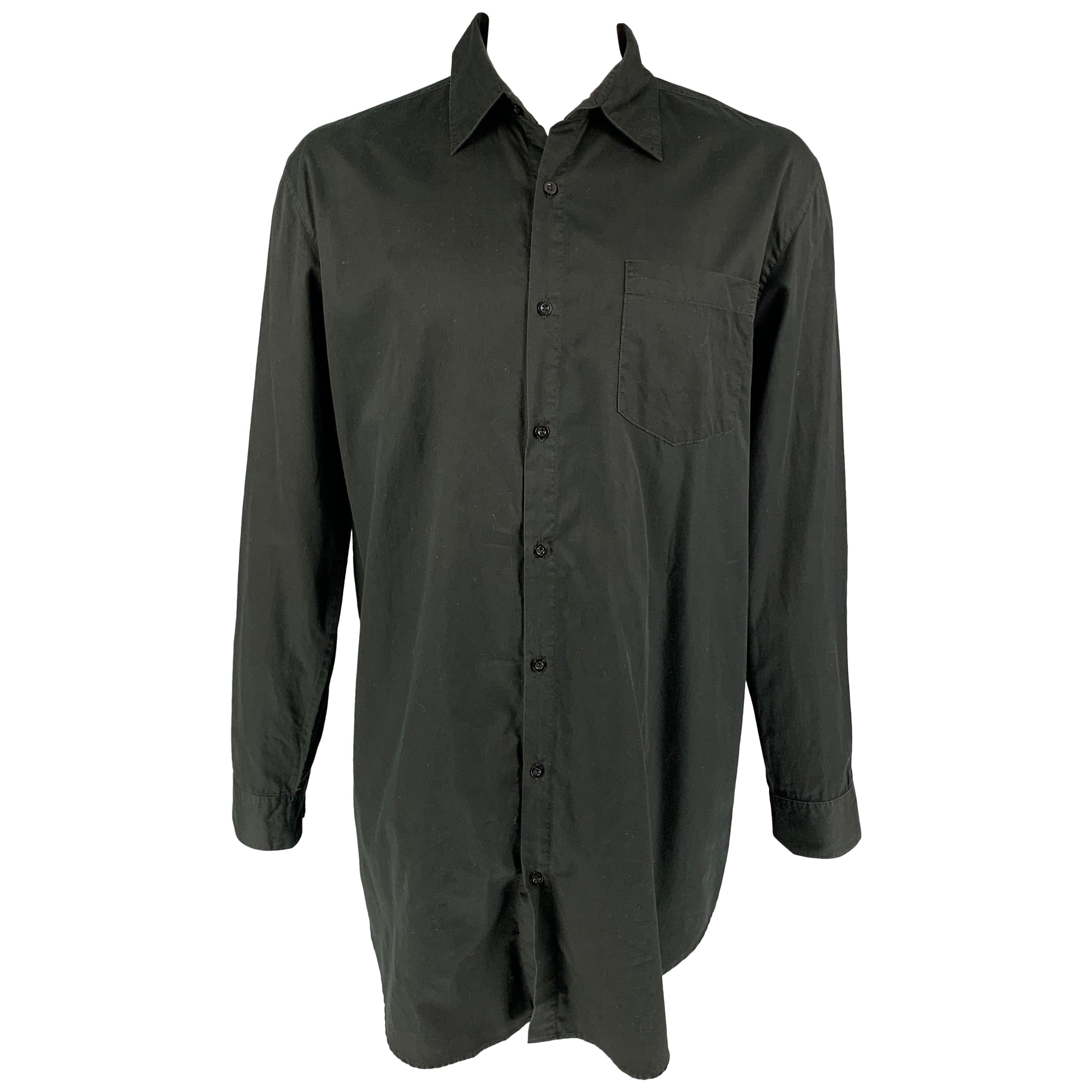 SKINGRAFT Size XL Black Cotton Long Sleeve Shirt For Sale
