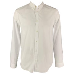 MARC JACOBS - Chemise à manches longues en coton blanc avec boutons, taille XL