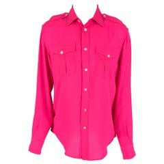 RALPH LAUREN Black Label Size 2 Pink Polyester Button Up Shirt