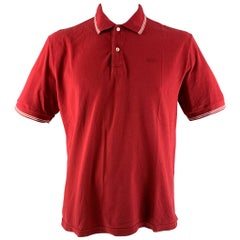 LACOSTE Size XL Red Cotton Polo