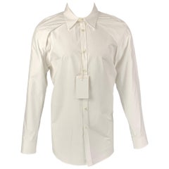 VALENTINO Größe M Weißes langärmeliges Hemd aus massiver Baumwolle