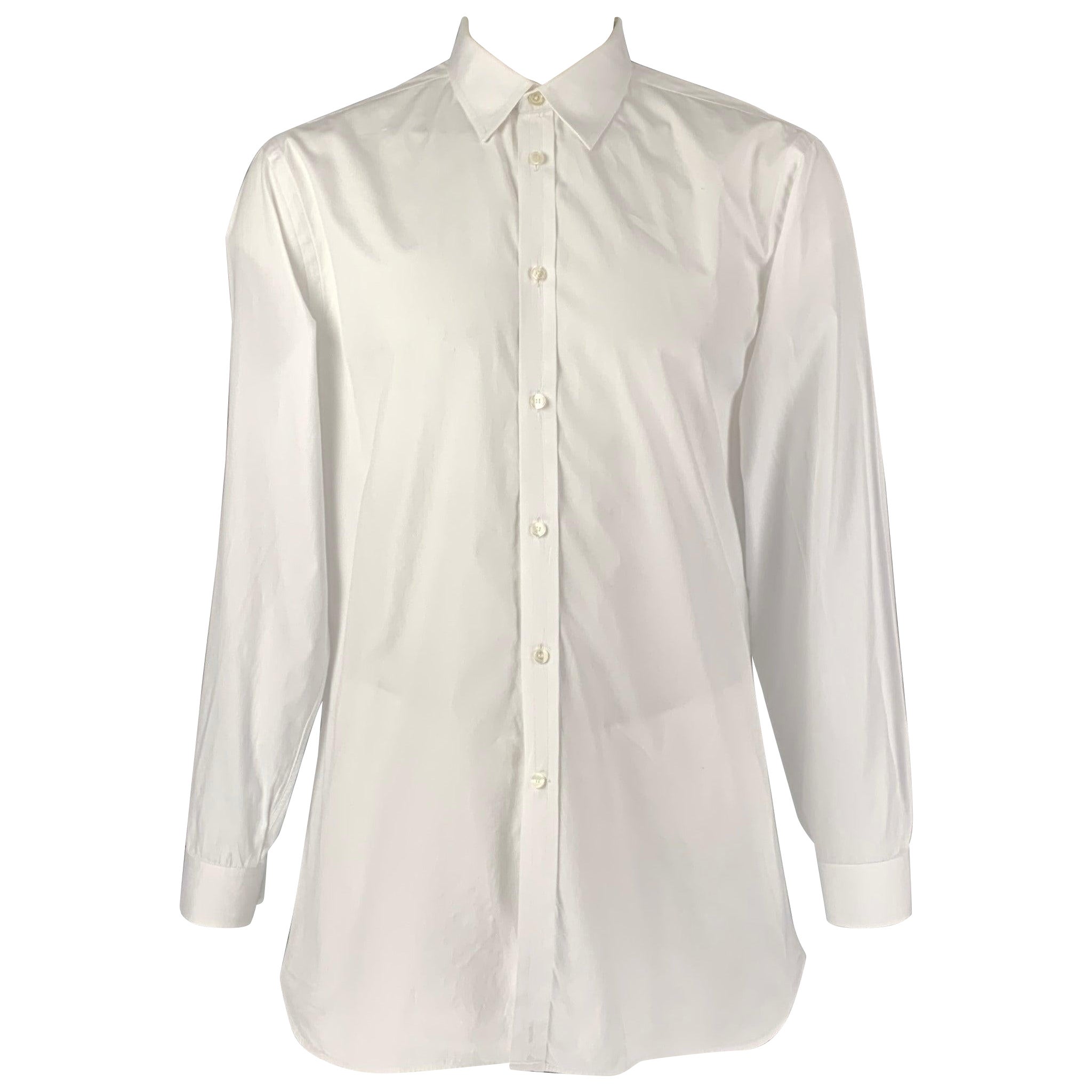 BURBERRY LONDON Size XL White Cotton Button Up Long Sleeve Shirt