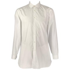 BURBERRY LONDON Größe XL Weißes langärmeliges Baumwollhemd mit Knopfleiste
