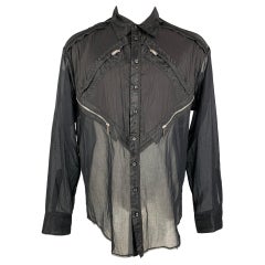DSQUARED2 Größe M Schwarz Baumwolle Button Up  Langärmeliges Hemd