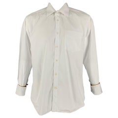 PAUL SMITH Größe XL Weißes langärmeliges Hemd aus Baumwolle mit französischer Manschette