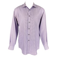 PAUL SMITH Size M Lavender White Checkered Cotton Button Down Long Sleeve Shirt