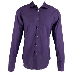 PAUL SMITH Size S Purple Dots Cotton Button Up Long Sleeve Shirt