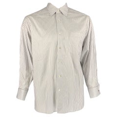 ERMENEGILDO ZEGNA Langärmeliges Hemd mit weißen Streifen Größe XL