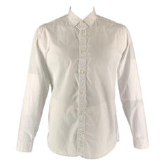 MARC JACOBS Size XL White Solid Cotton Button Up Long Sleeve Shirt