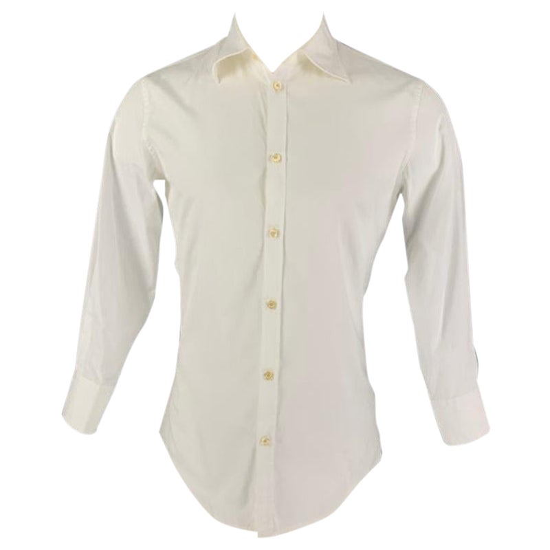 DSQUARED2 Size S White Cotton Button Up Long Sleeve Shirt