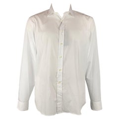 Ralph Lauren Black Label Size S White Cotton Button Up Long Sleeve Shirt (Chemise à manches longues en coton blanc)