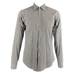 BOSS by HUGO BOSS Langärmeliges Hemd aus Baumwolle mit schwarzen und weißen Streifen Größe L