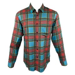 MARC JACOBS Size S Multi-Color Plaid Viscose Button Up Long Sleeve Shirt