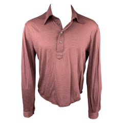CoSTUME NATIONAL Size M Mauve Wool Buttoned Long Sleeve Polo