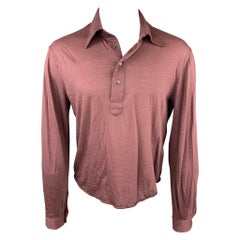 Polo a maniche lunghe con bottoni in lana color malva CoSTUME NATIONAL taglia M