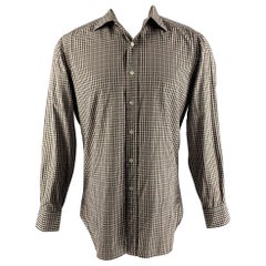 HAMILTON Size S Green & Pink Checkered Cotton Spread Collar Long Sleeve Shirt