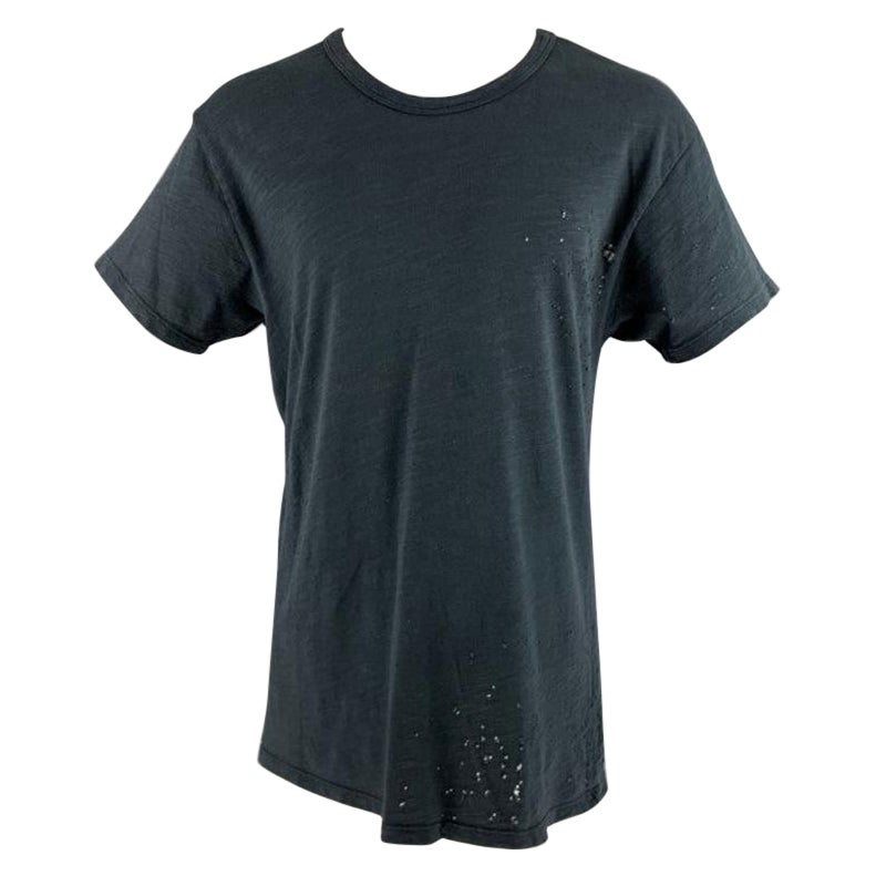 AMIRI, T-shirt à manches courtes en coton vieilli gris en vente