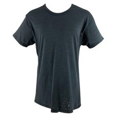 AMIRI Size S Grey Distressed Cotton Short Sleeve T-shirt