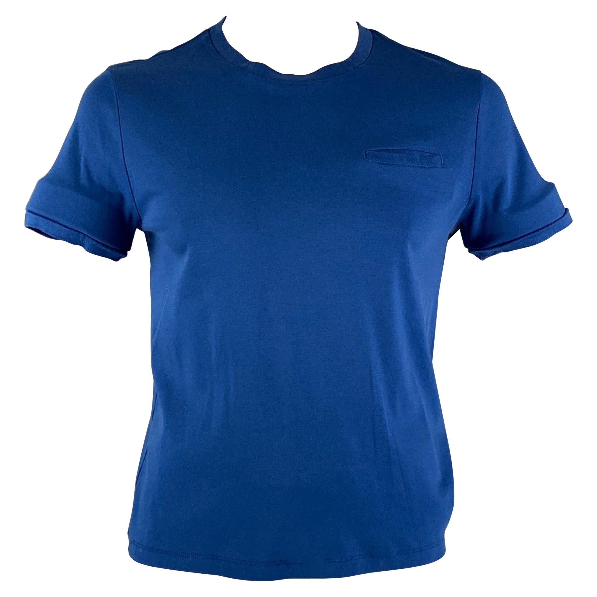HUGO BOSS Size L Blue Cotton Short Sleeve T-shirt For Sale