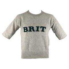 BURBERRY PRORSUM Taille L - T-shirt à appliques grises et vertes