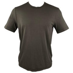 THEORY Size M Brown Silk Cotton Jersey T-shirt