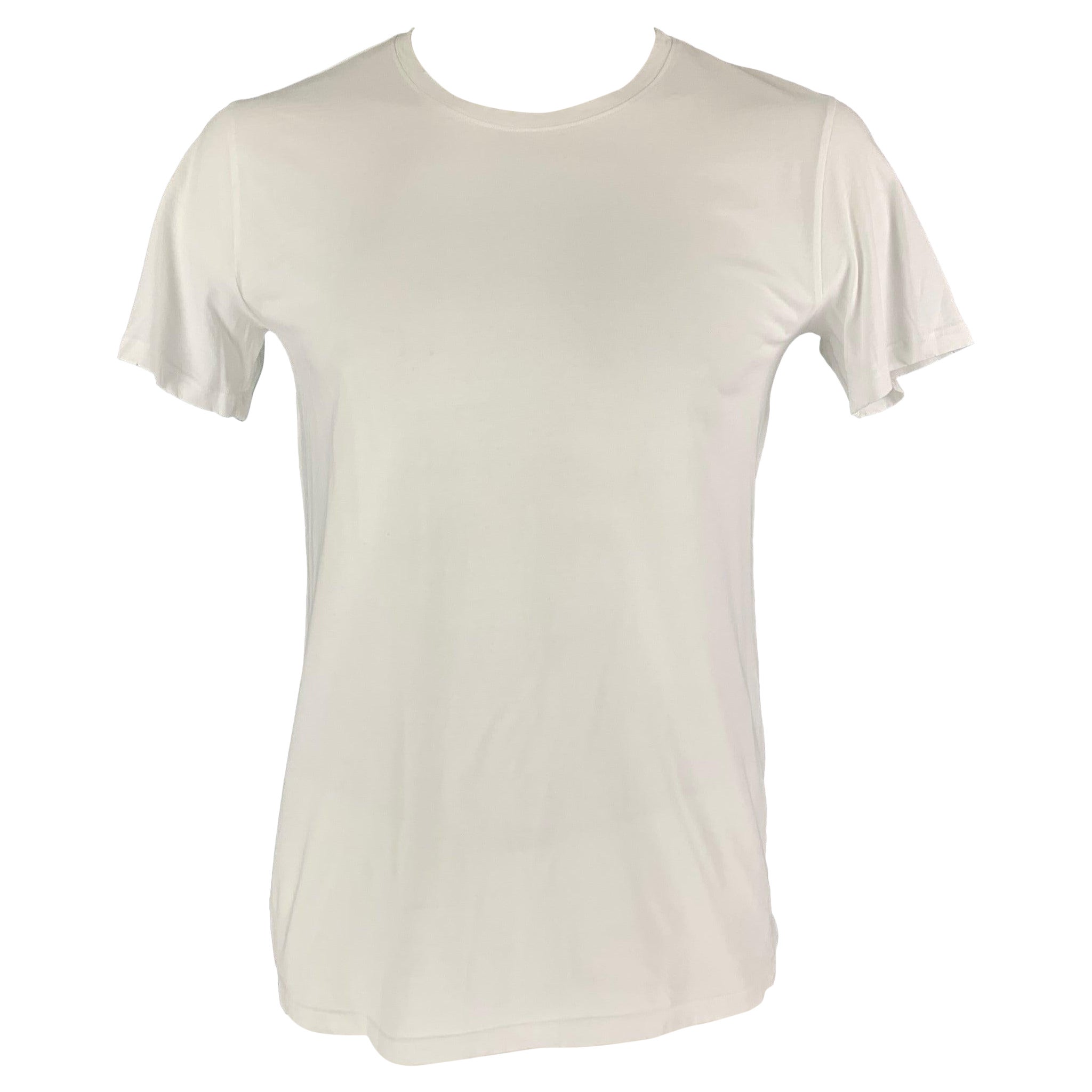 BALMAIN Size XL White Cotton T-shirt For Sale