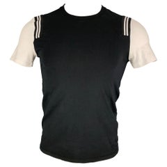 NEIL BARRETT Taille XS T-shirt en coton / élasthanne noir et blanc Color Block