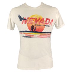 DSQUARED2 Size XL White Nevada Graphic Cotton T-shirt
