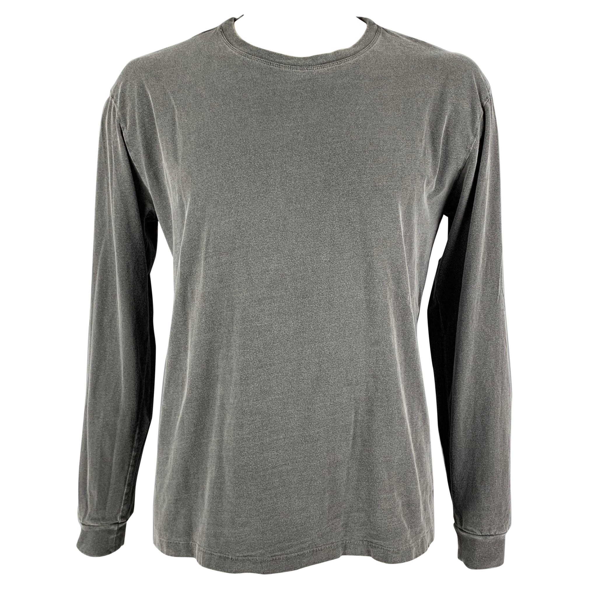 JOHN ELLIOTT Size L Grey Cotton Long Sleeve T-shirt For Sale