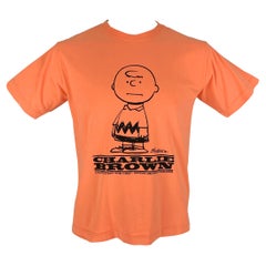MARC JACOBS x PEANUTS Size M Orange Black Graphic Cotton Crew-Neck T-shirt